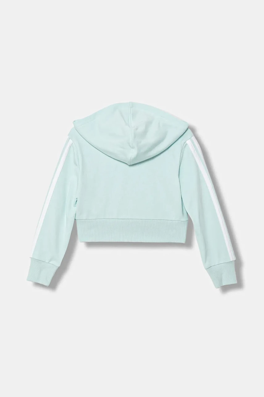 Детская кофта adidas цвет бирюзовый с капюшоном с аппликацией JY4984 Детская кофта adidas цвет бирюзовый с капюшоном с аппликацией JY4984