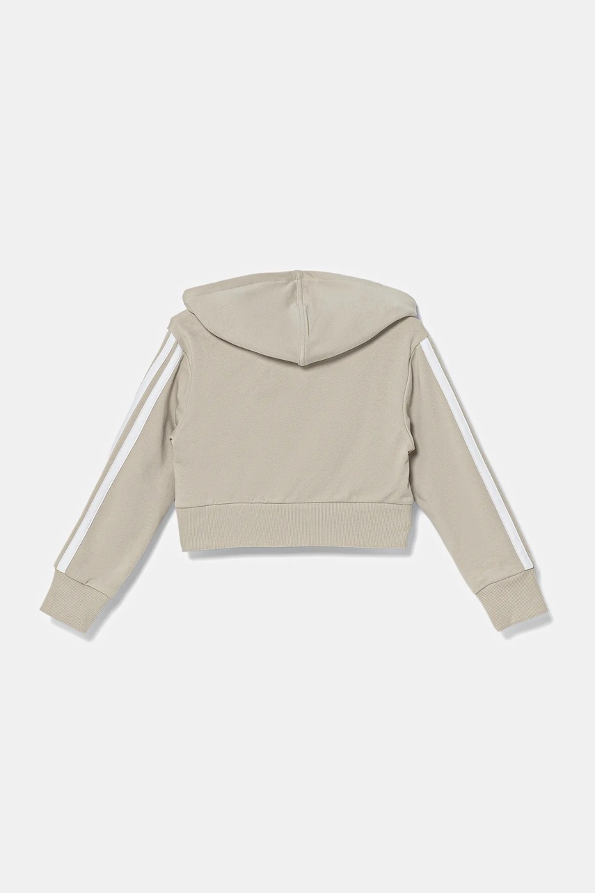 Детская кофта adidas цвет бежевый с капюшоном с аппликацией KB7300