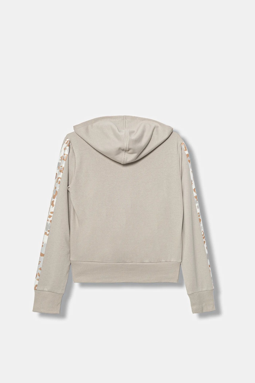 Детская кофта adidas цвет бежевый с капюшоном узор KC5419