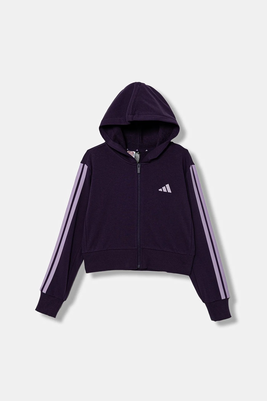 Детская кофта adidas цвет фиолетовый с капюшоном с аппликацией JY4985 Детская кофта adidas цвет фиолетовый с капюшоном с аппликацией JY4985