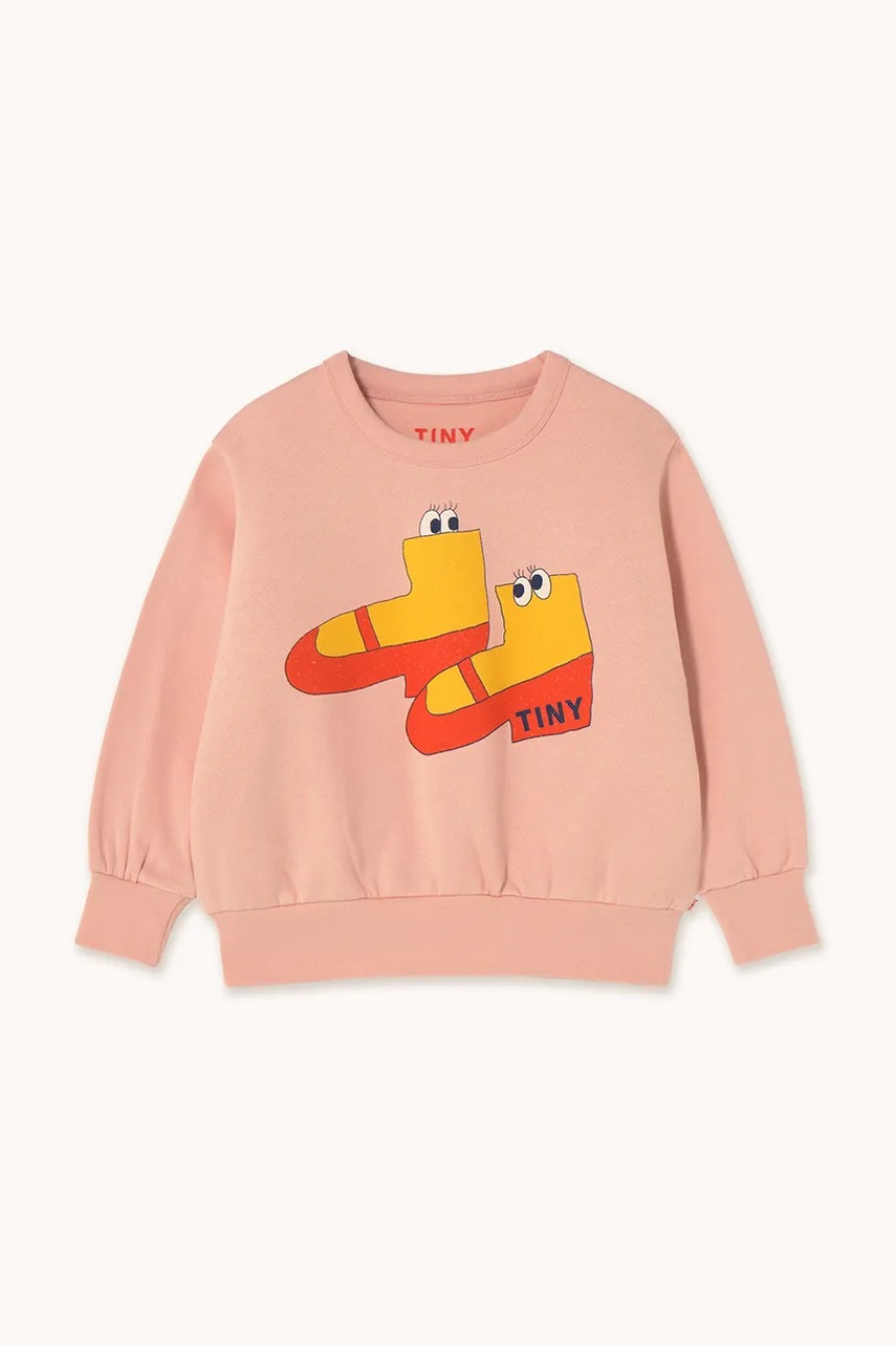 Детская хлопковая кофта Tinycottons WALK GRAPHIC SWEATSHIRT цвет розовый с принтом AW25-286