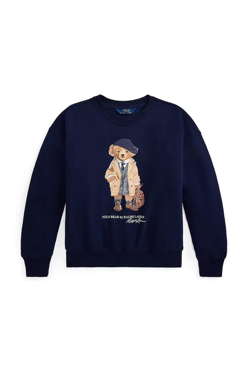 Десткая кофта с добавлением хлопка Polo Ralph Lauren цвет синий с принтом 313979037001 Десткая кофта с добавлением хлопка Polo Ralph Lauren цвет синий с принтом 313979037001