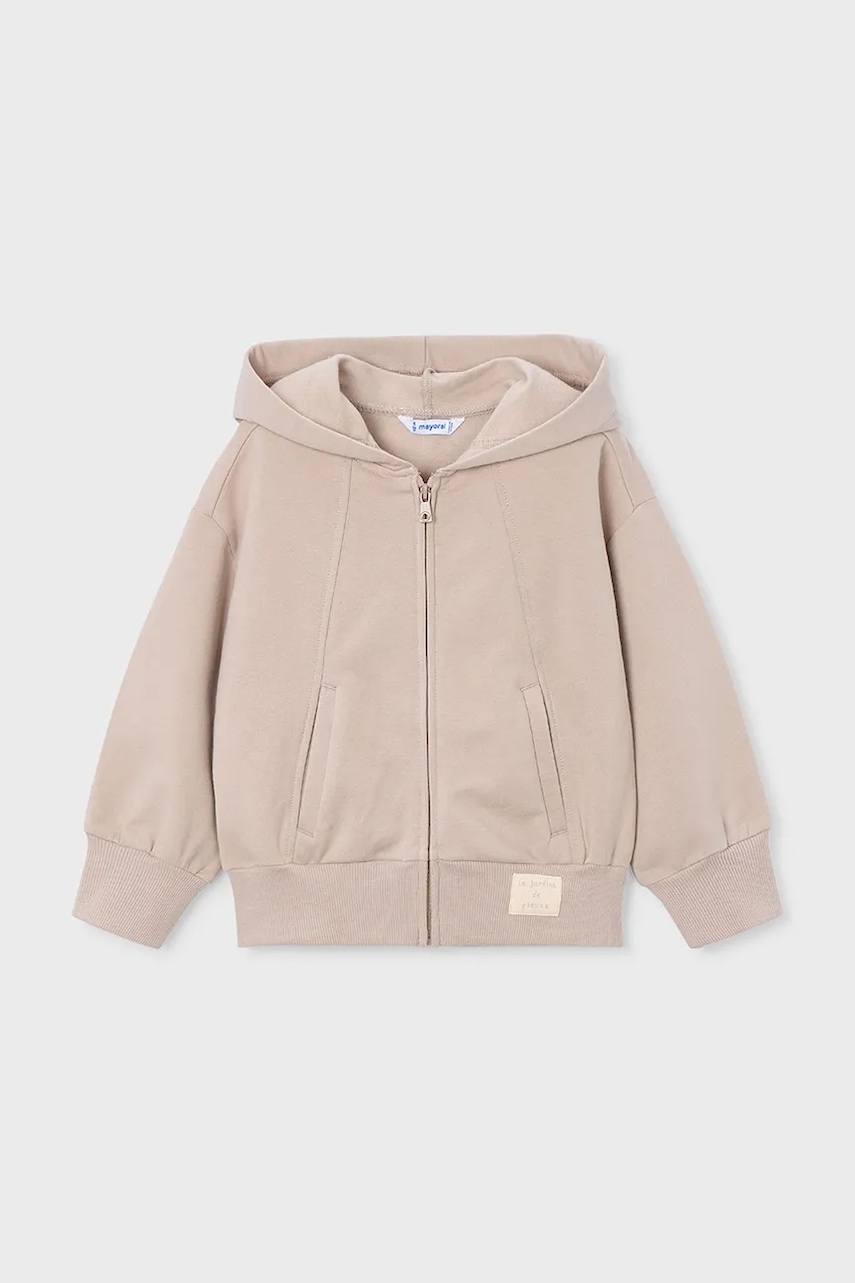 Mayoral bluză copii culoarea bej, cu glugă, uni, 4449