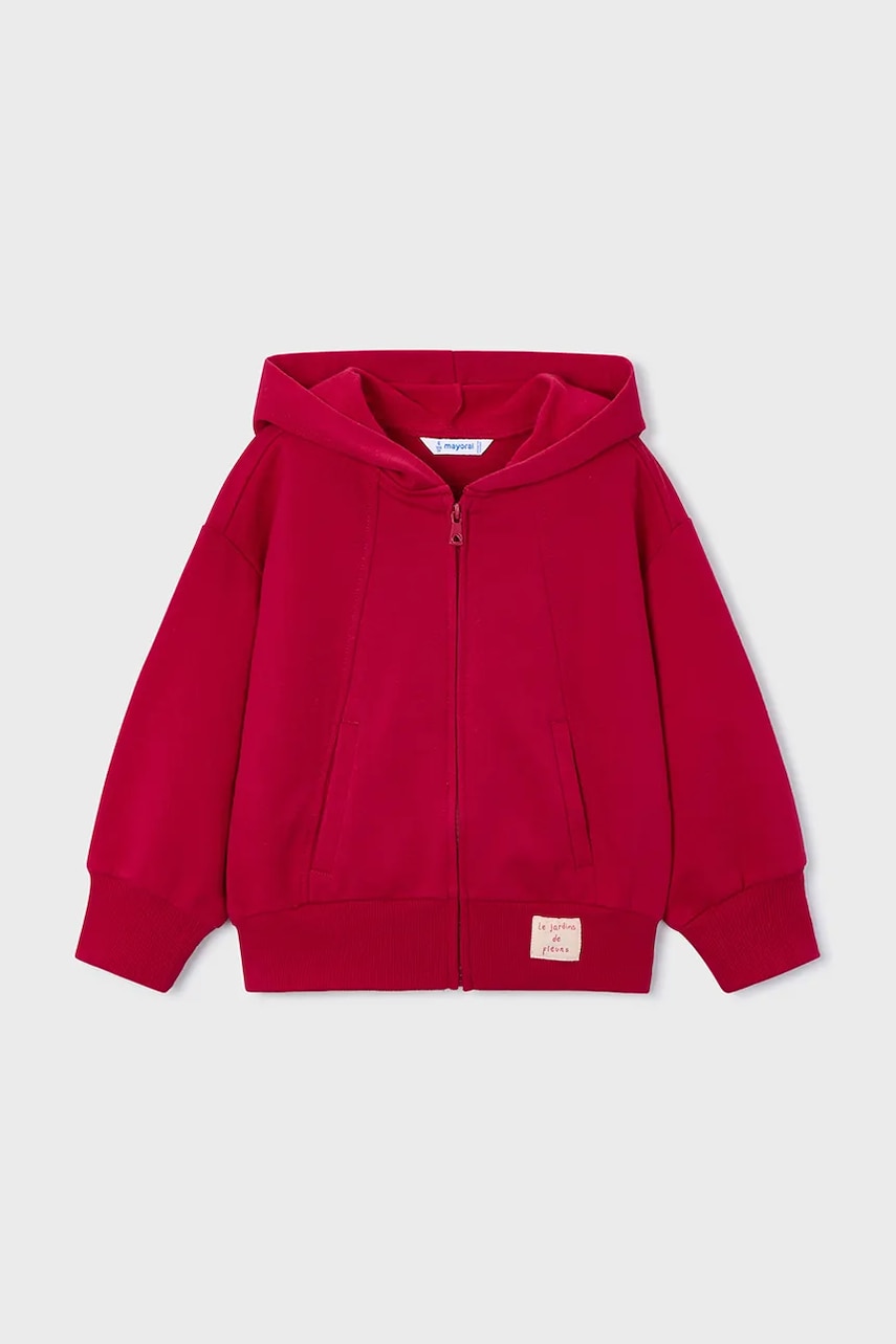 Mayoral bluză copii culoarea roșu, cu glugă, uni, 4449
