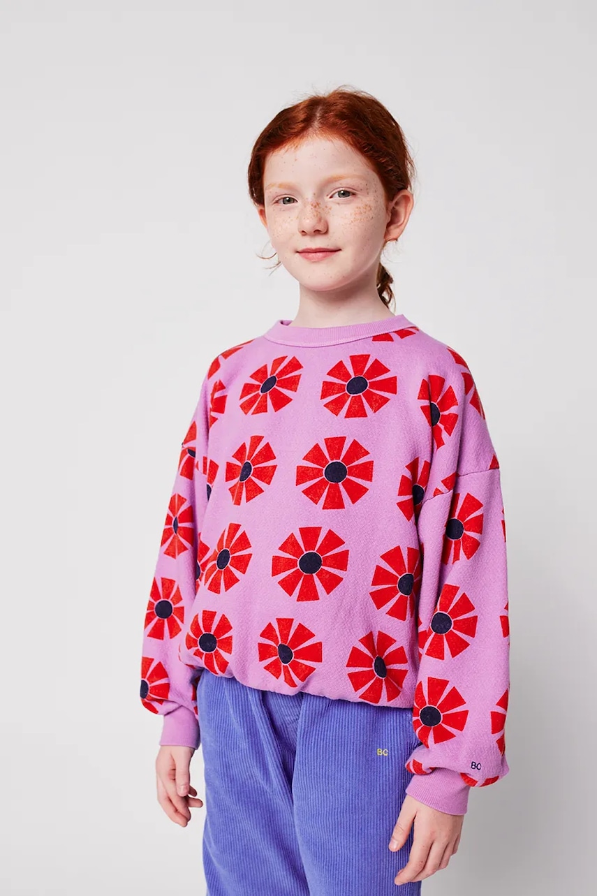 Bobo Choses hanorac de bumbac pentru copii Kaleidoscope culoarea violet, cu imprimeu, 225AC038