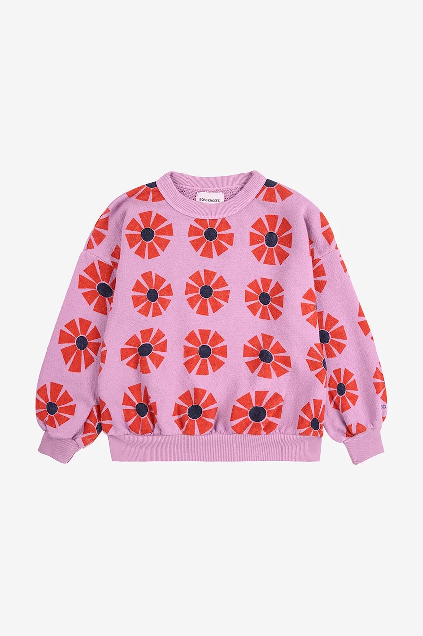 Детская хлопковая кофта Bobo Choses Kaleidoscope цвет фиолетовый узор 225AC038 Детская хлопковая кофта Bobo Choses Kaleidoscope цвет фиолетовый узор 225AC038