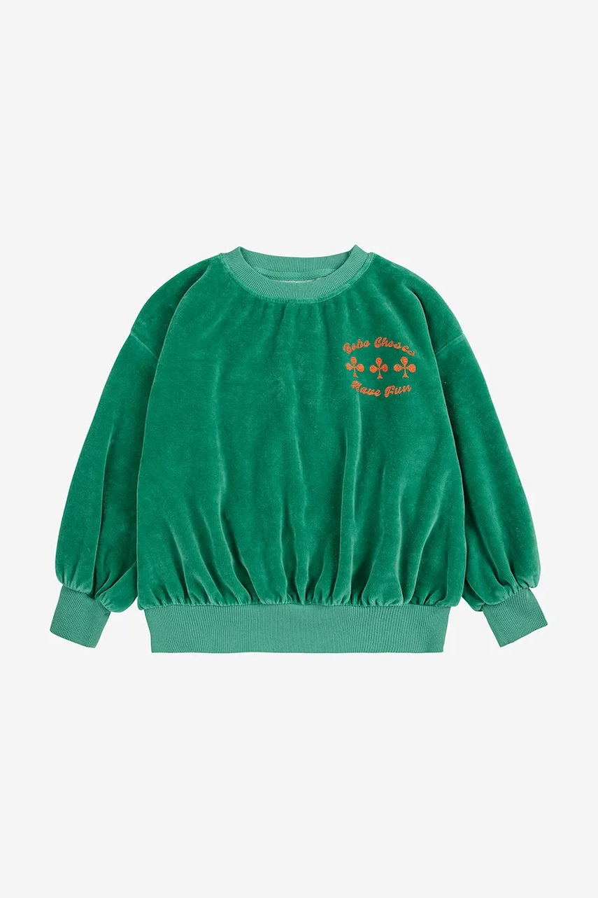 Детская кофта Bobo Choses Have Fun цвет зелёный однотонная 225AC040 Детская кофта Bobo Choses Have Fun цвет зелёный однотонная 225AC040