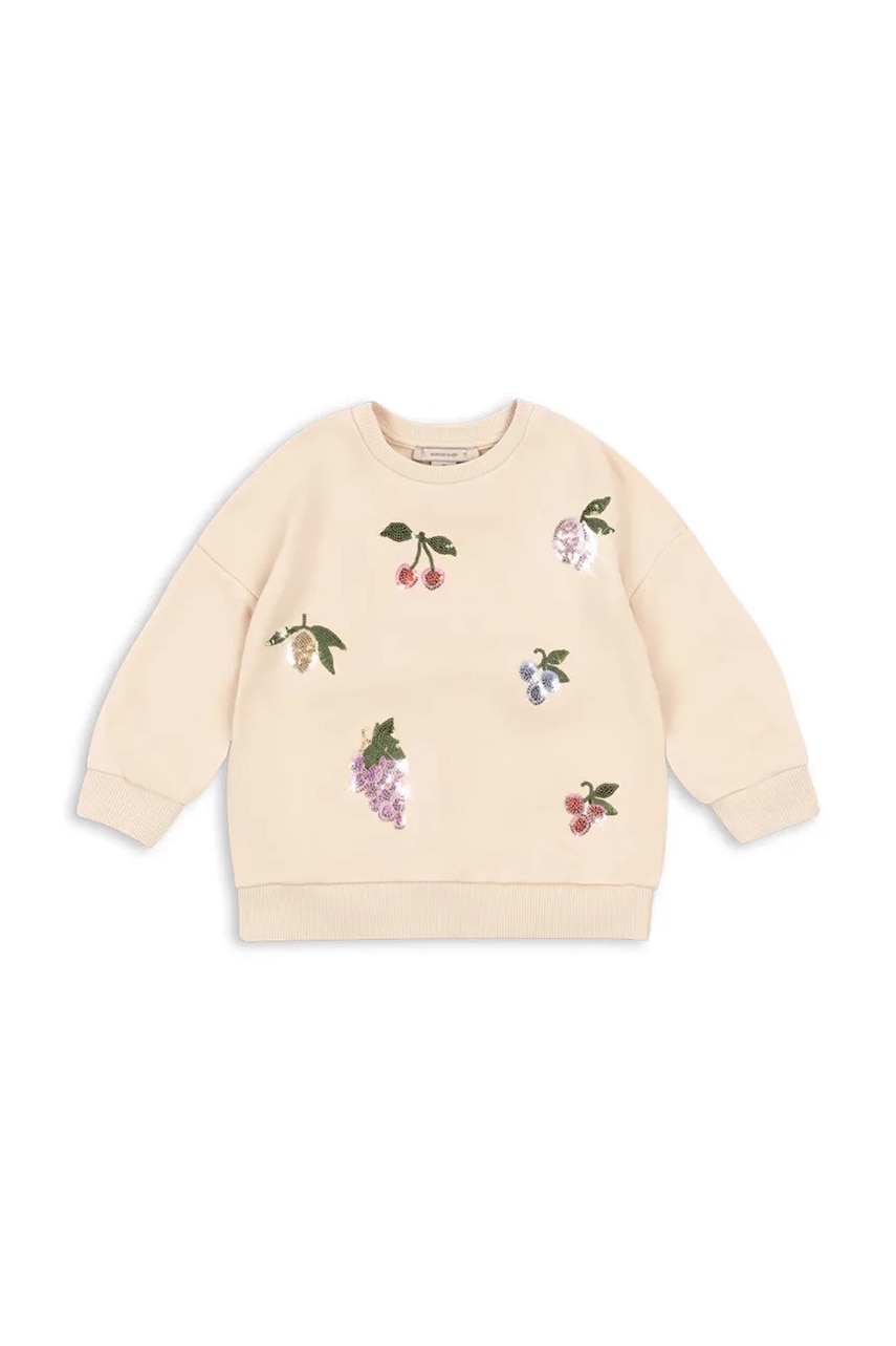 Konges Sløjd bluză copii LOU SEQUIN SWEAT SHIRT OCS culoarea bej, cu imprimeu, KS103862