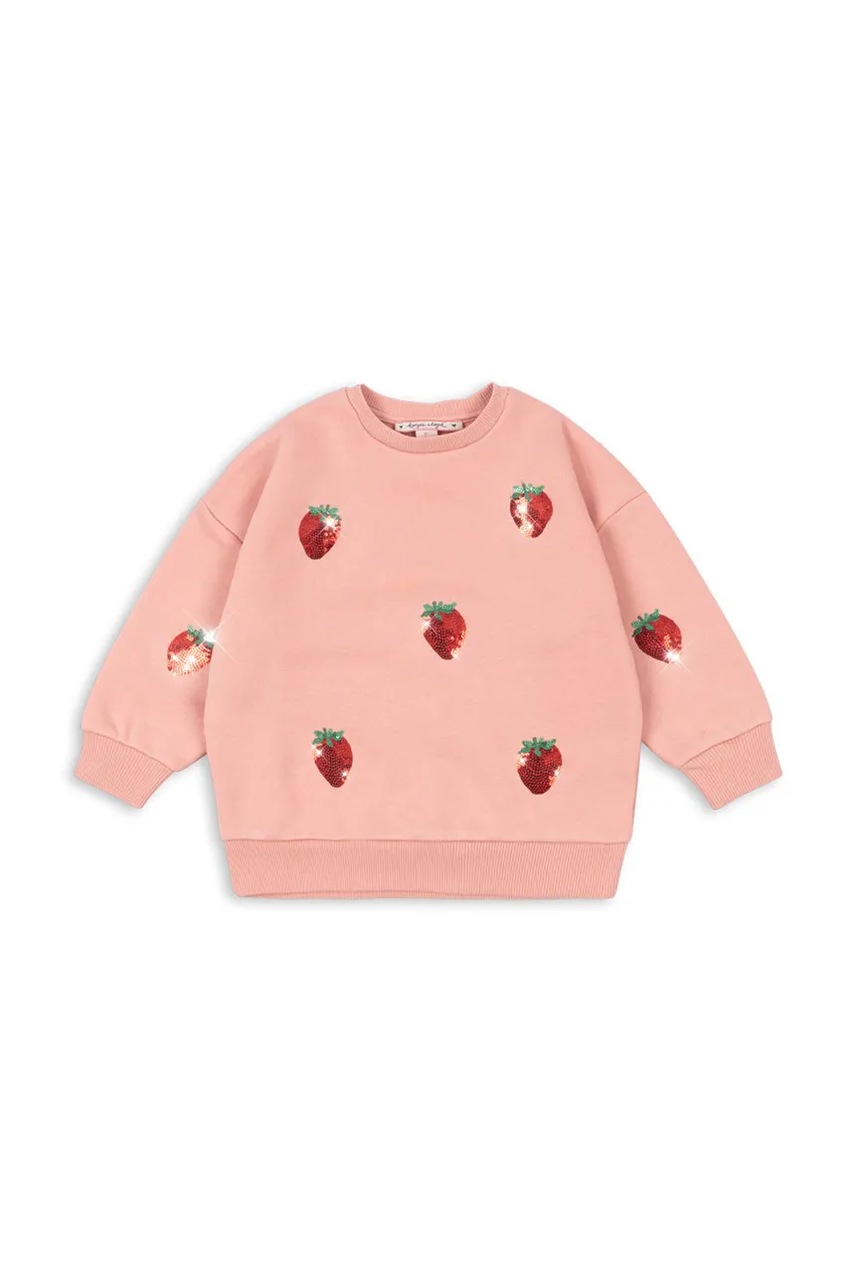 Konges Sløjd bluză copii LOU SEQUIN SWEAT SHIRT OCS culoarea roz, cu imprimeu, KS103862