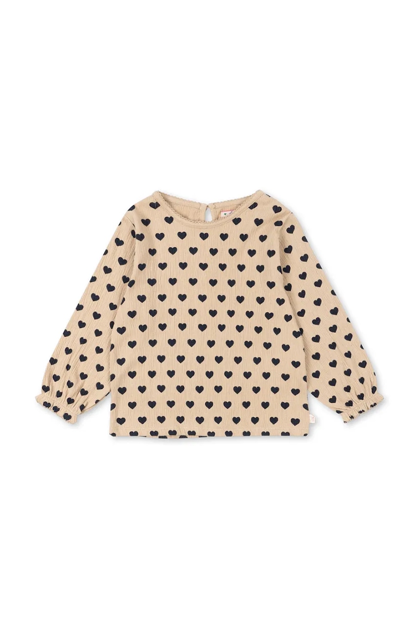 Levně Dětská mikina Konges Sløjd CHLEO BLOUSE GOTS béžová barva, vzorovaná, KS103750