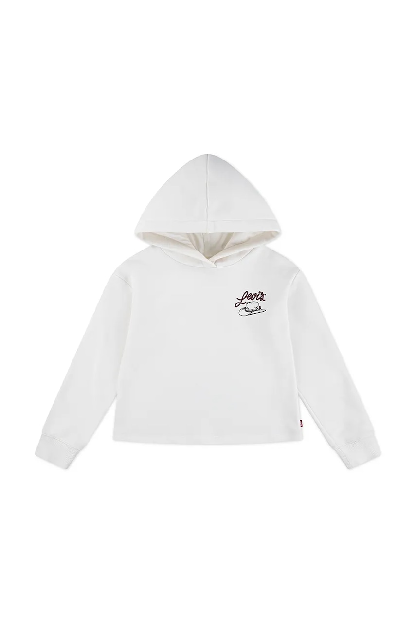 Levi's bluză copii MEET AND GREET WESTERN HOO culoarea bej, cu glugă, cu imprimeu, 4EN658