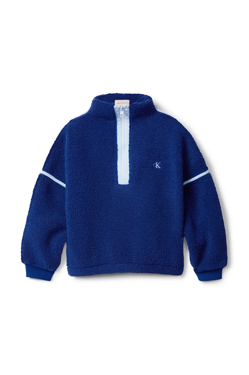 Детская кофта Calvin Klein Jeans цвет синий однотонная IG0IG03019