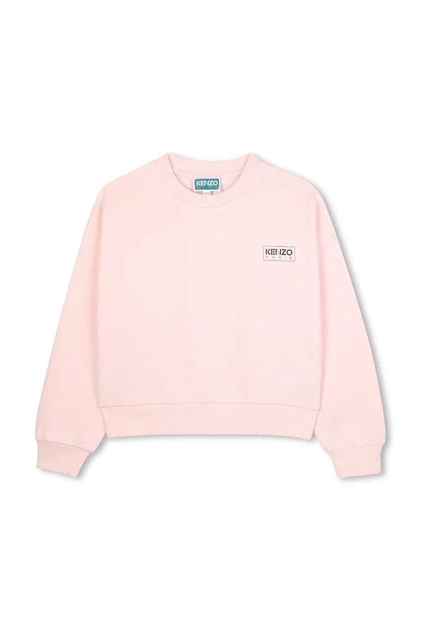Kenzo Kids bluză copii culoarea roz, cu glugă, cu imprimeu, K61369