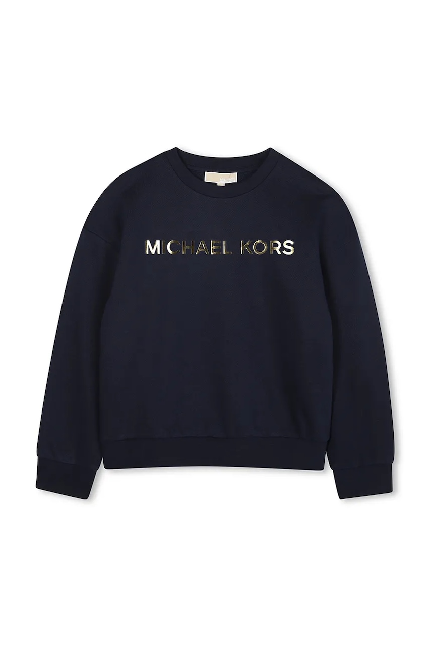 Michael Kors hanorac de bumbac pentru copii culoarea bleumarin, cu imprimeu, R30469