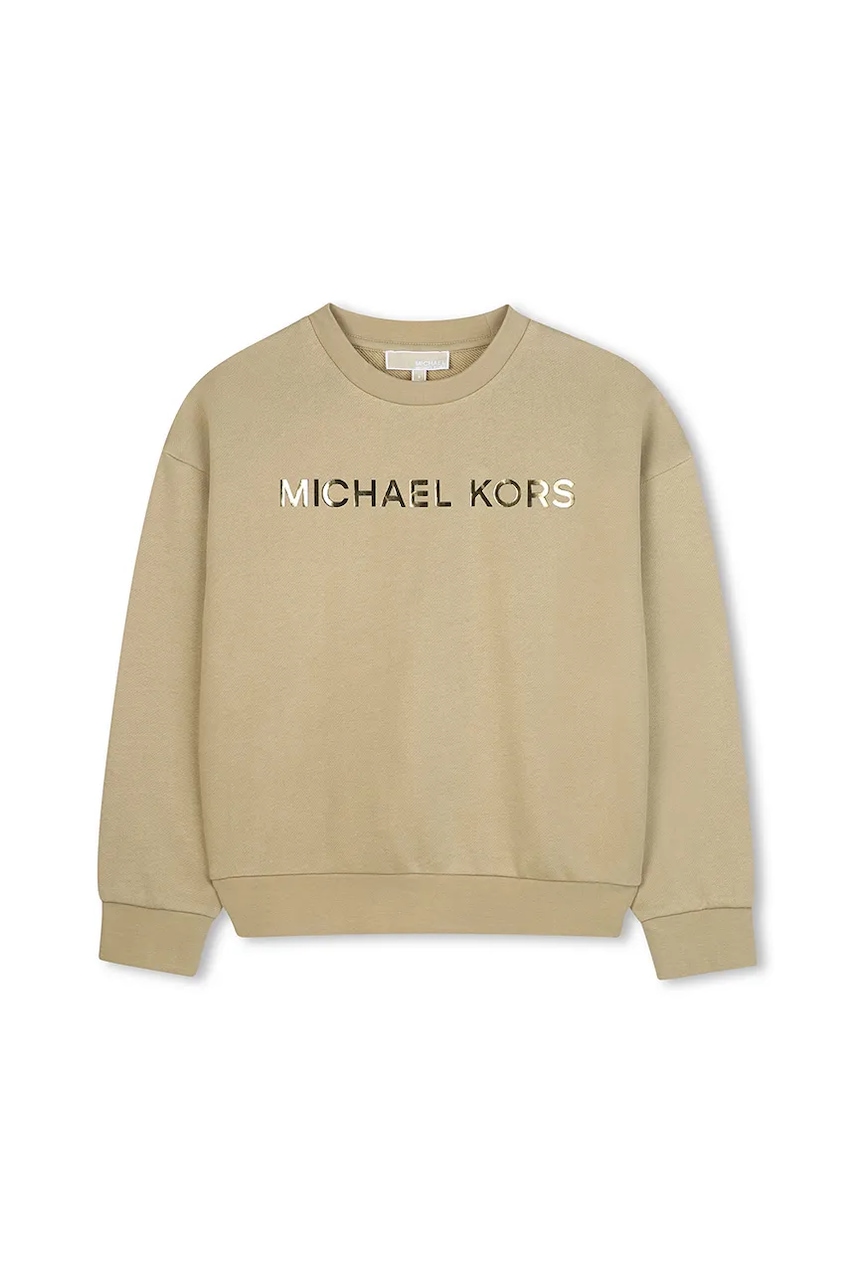 Michael Kors hanorac de bumbac pentru copii culoarea bej, cu imprimeu, R30469