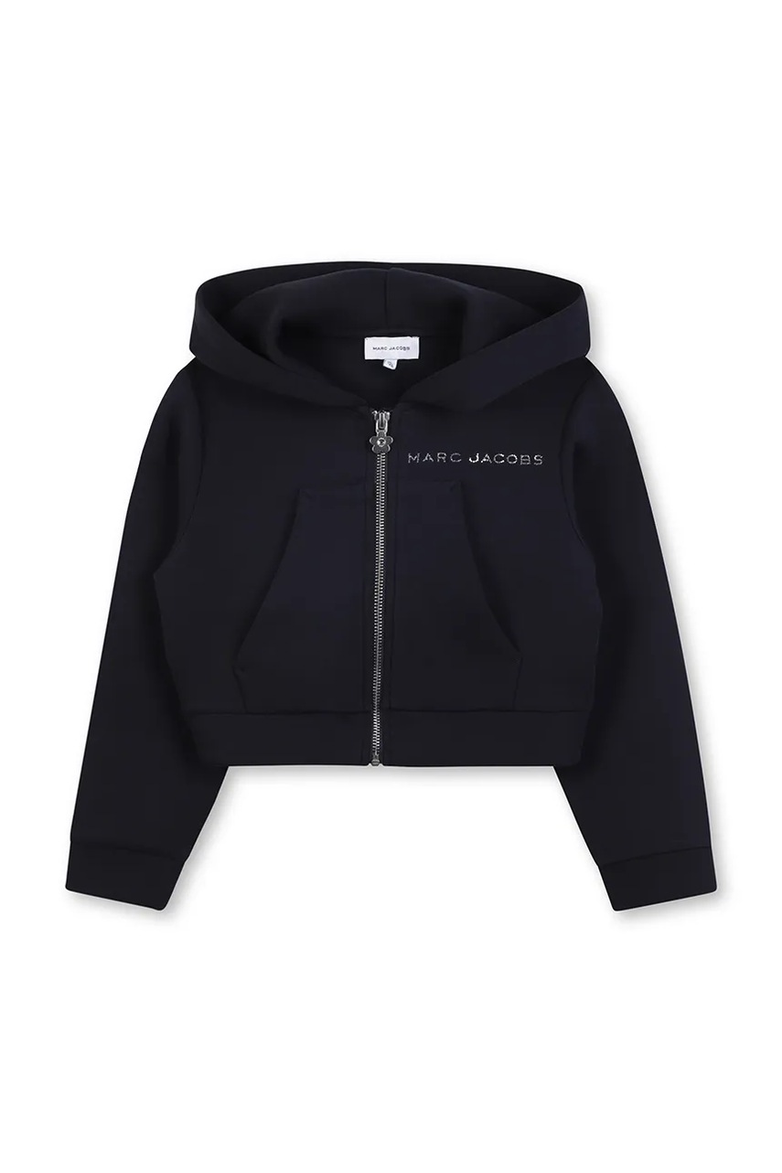 Детская кофта Marc Jacobs цвет синий с капюшоном однотонная W60580