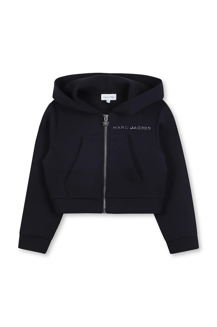 Детская кофта Marc Jacobs цвет синий с капюшоном однотонная W60580 Детская кофта Marc Jacobs цвет синий с капюшоном однотонная W60580