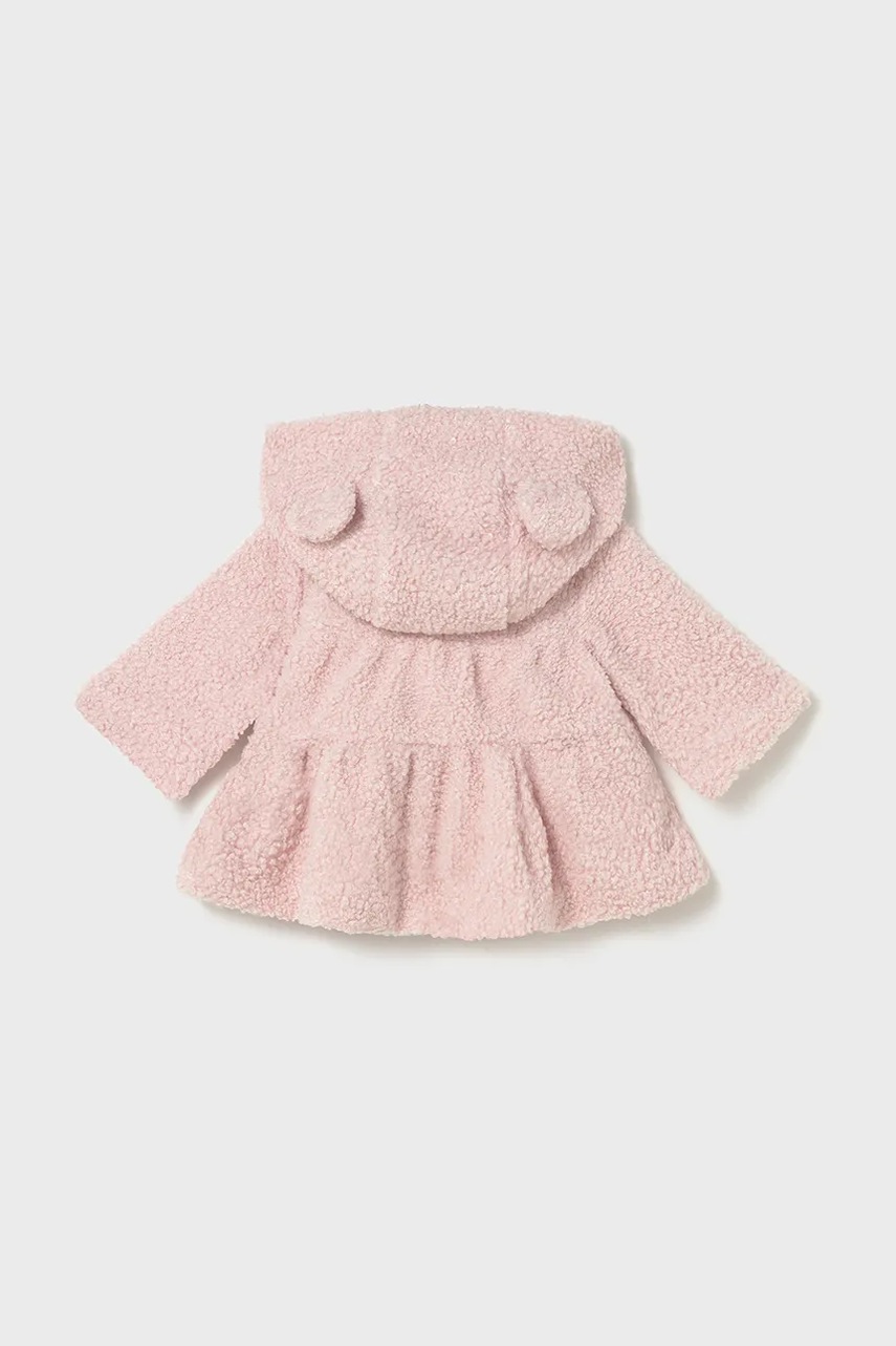 Кофта для младенцев Mayoral Newborn цвет розовый с капюшоном однотонная 2413