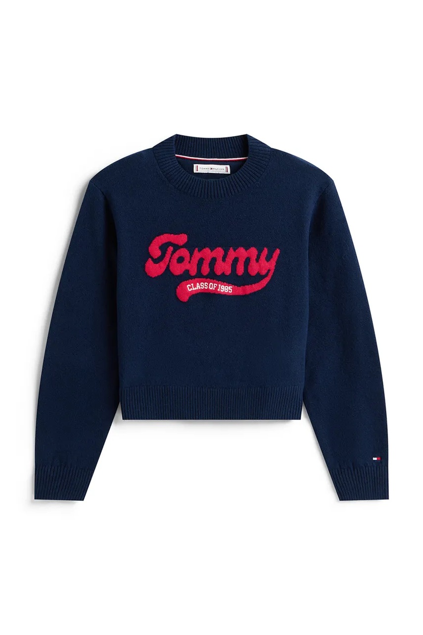 Детская кофта Tommy Hilfiger цвет синий однотонная KG0KG08842