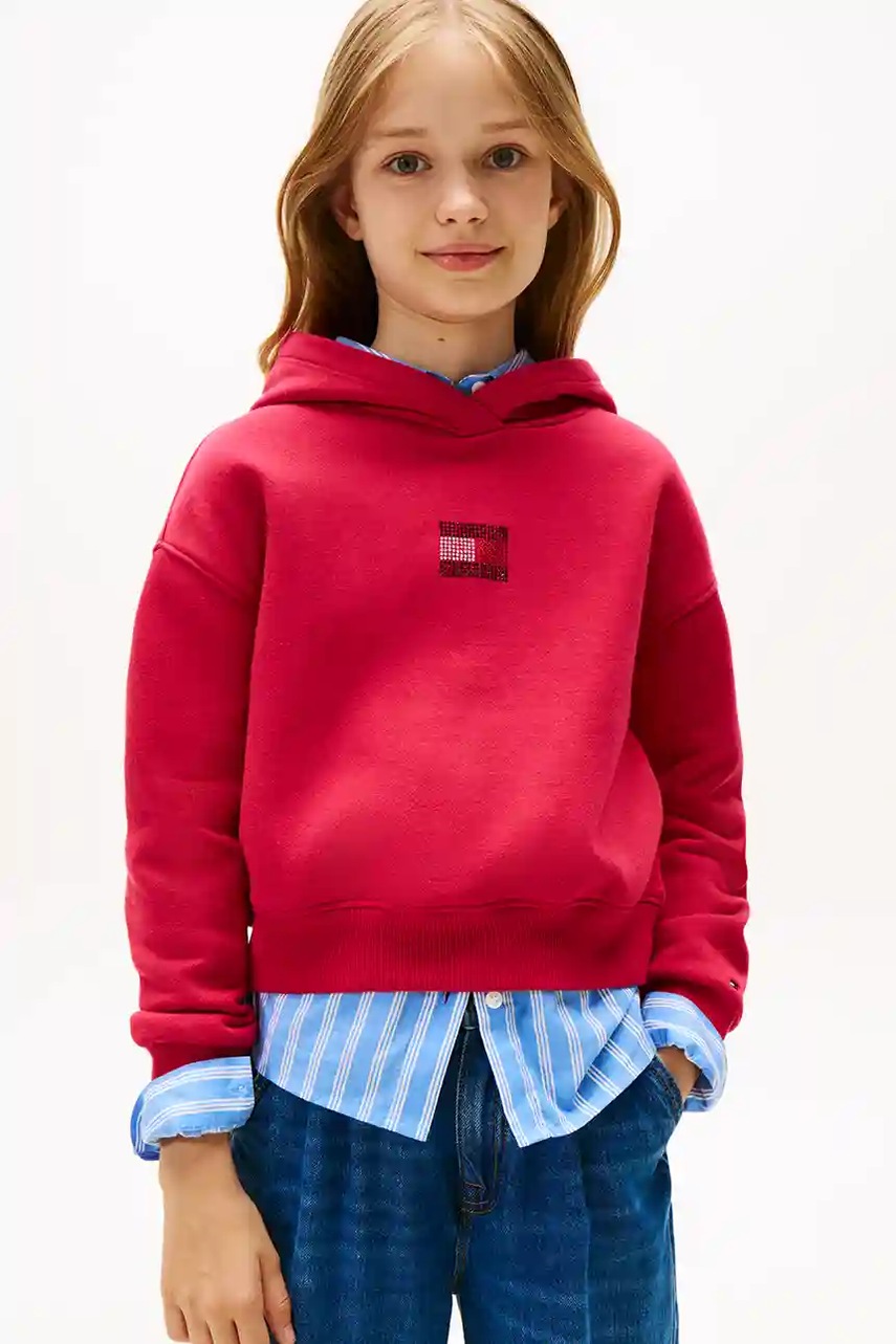 

Детски суичър Tommy Hilfiger, Червен