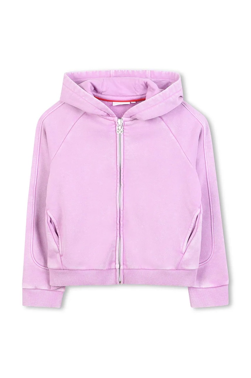 Детская кофта HUGO цвет фиолетовый с капюшоном однотонная G00516 Детская кофта HUGO цвет фиолетовый с капюшоном однотонная G00516