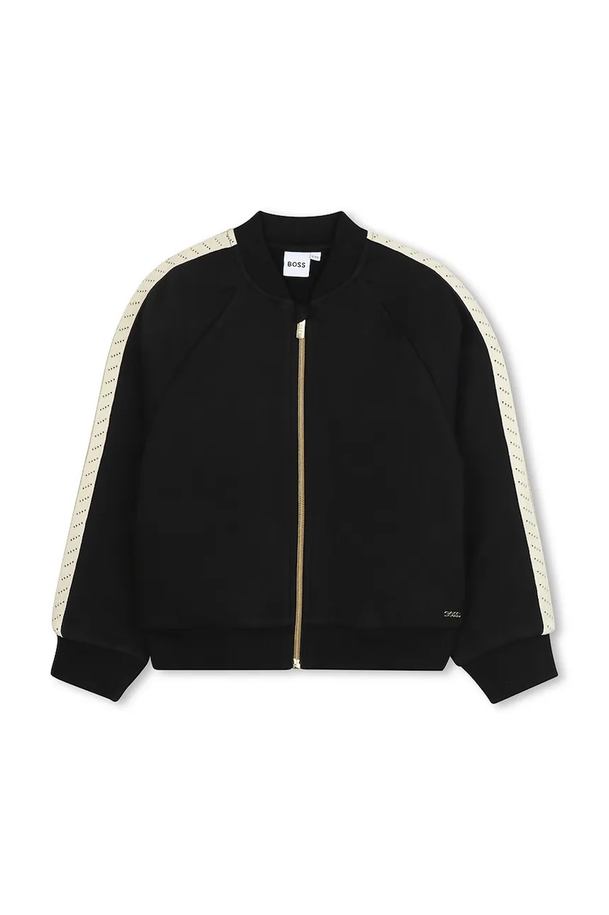 Дитяча кофта BOSS колір чорний однотонна J52420 в Днепрі Дитяча кофта BOSS колір чорний однотонна J52420 в Днепрі