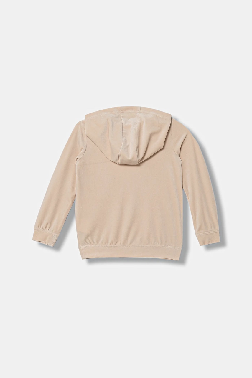 Детская кофта Guess цвет бежевый с капюшоном с аппликацией J4YQ27 K0232 Детская кофта Guess цвет бежевый с капюшоном с аппликацией J4YQ27 K0232