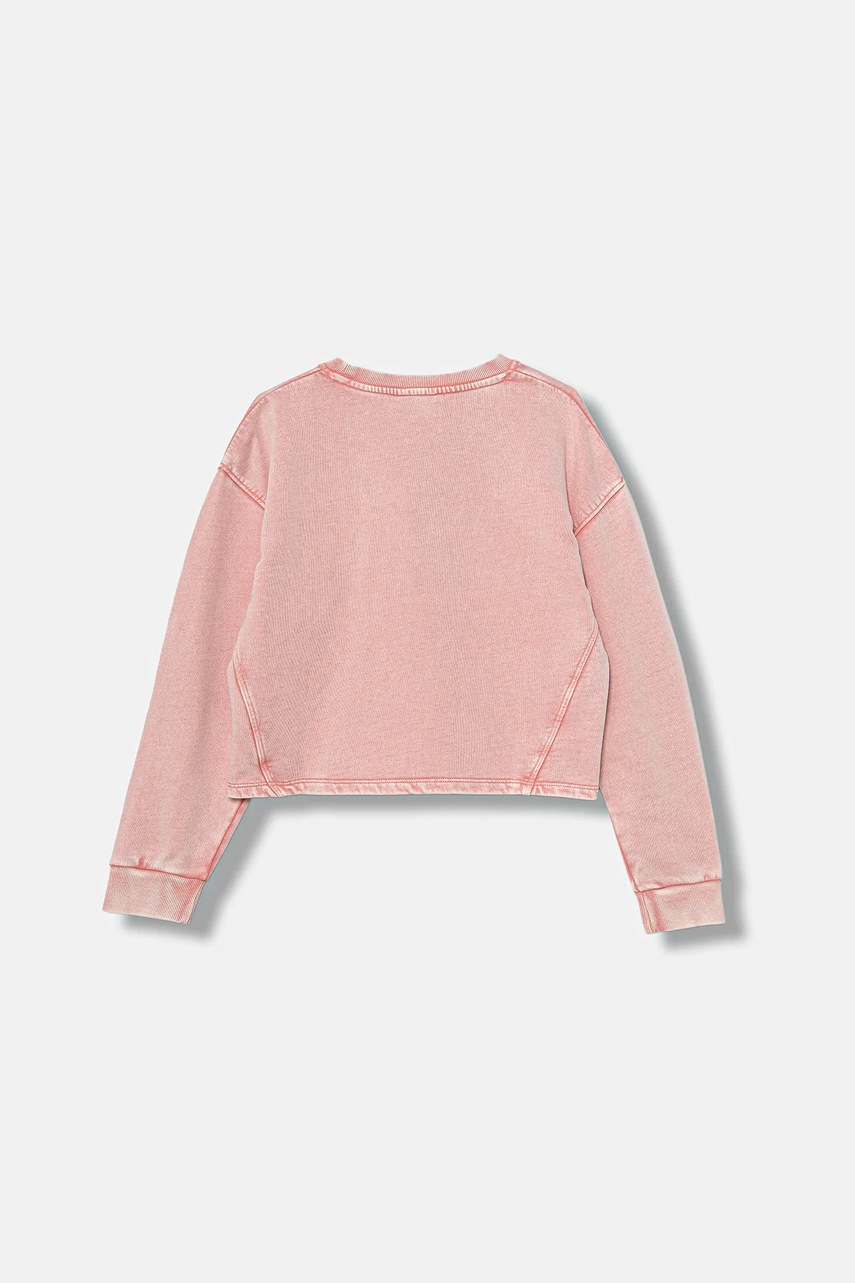 Детская хлопковая кофта Guess цвет розовый с аппликацией J5BQ22 KAV34