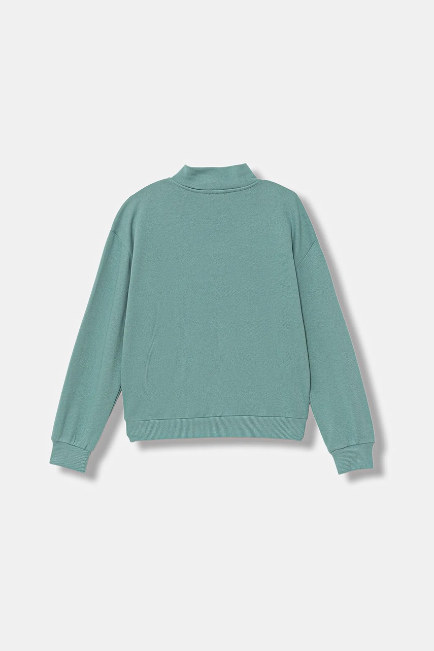 Детская хлопковая кофта United Colors of Benetton цвет бирюзовый с аппликацией 3J68C505D