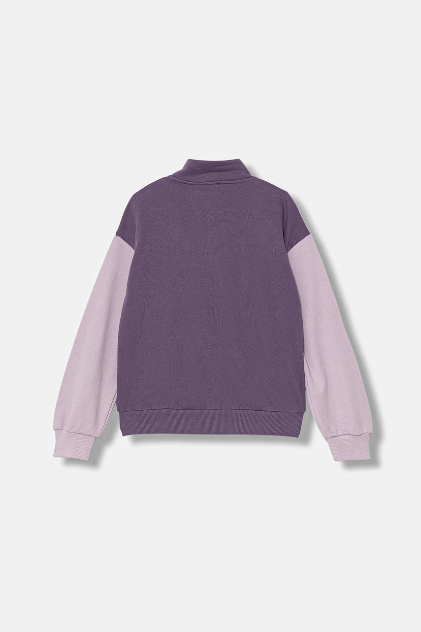 Детская хлопковая кофта United Colors of Benetton цвет фиолетовый с аппликацией 3J68C505D Детская хлопковая кофта United Colors of Benetton цвет фиолетовый с аппликацией 3J68C505D