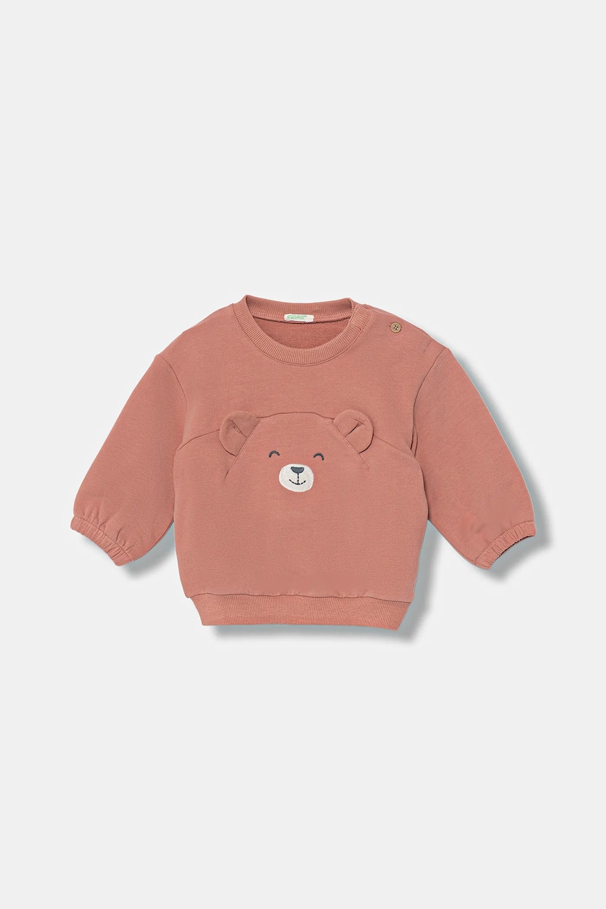 United Colors of Benetton bluză bebe culoarea portocaliu, cu imprimeu, 3MDSA1061