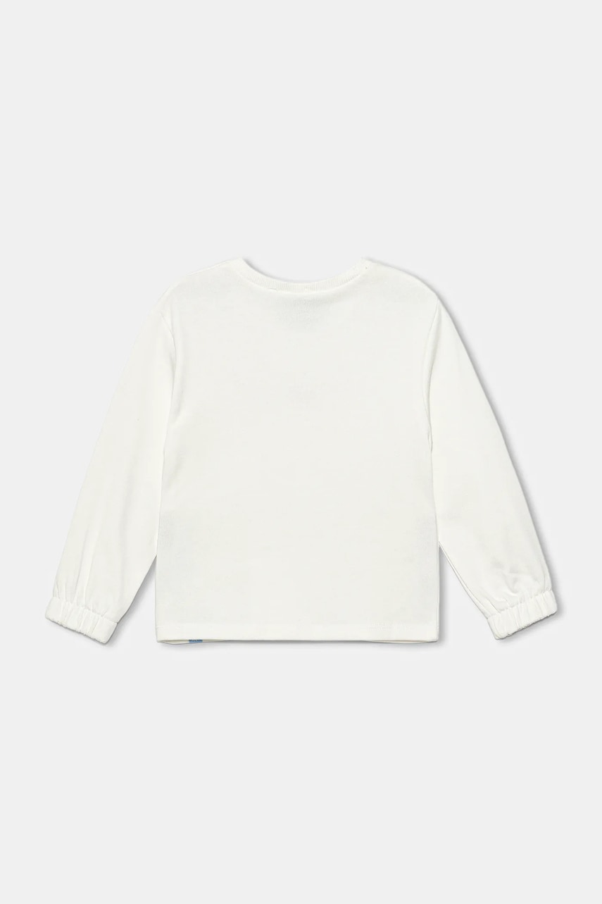 Детская хлопковая кофта United Colors of Benetton цвет белый с принтом 3J70G10KG Детская хлопковая кофта United Colors of Benetton цвет белый с принтом 3J70G10KG