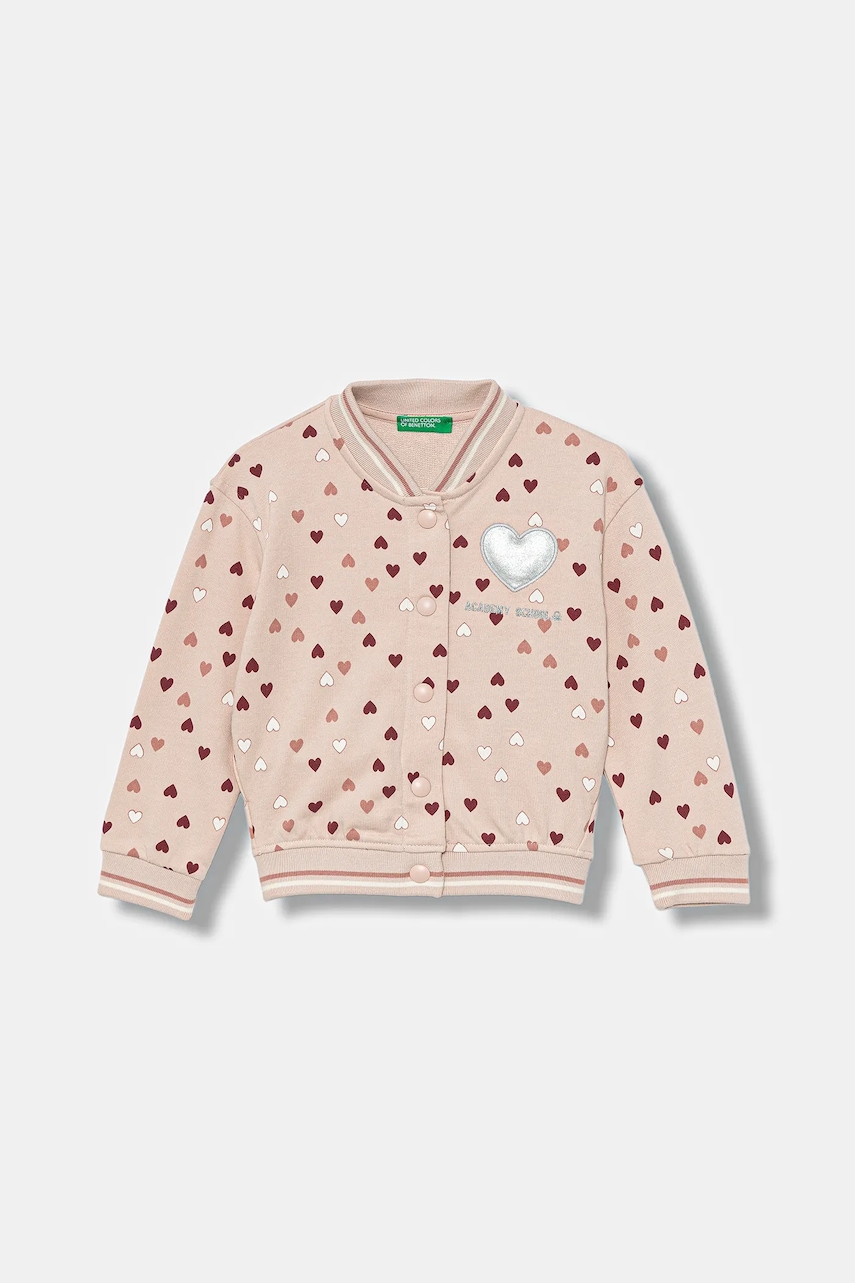 United Colors of Benetton bluză copii culoarea roz, cu imprimeu, 3YCMG5040