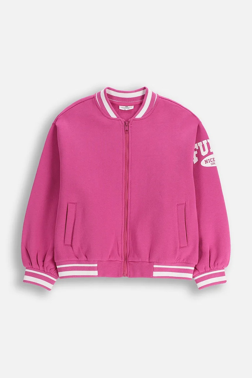 Levně Dětská mikina Coccodrillo růžová barva, s aplikací, EVERYDAY GIRL A