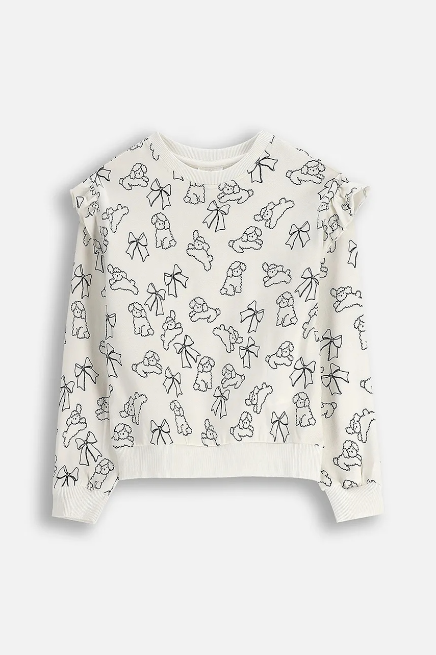 Coccodrillo bluză copii culoarea bej, cu imprimeu, FROSTING PUDDLE GIRL KIDS