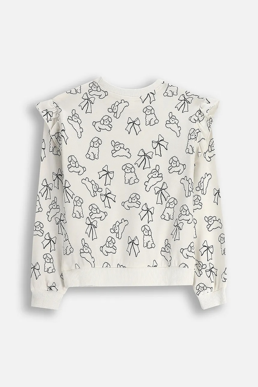 Детская кофта Coccodrillo цвет бежевый узор FROSTING PUDDLE GIRL KIDS Детская кофта Coccodrillo цвет бежевый узор FROSTING PUDDLE GIRL KIDS