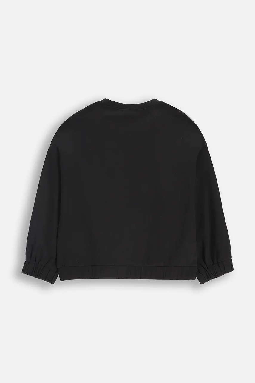 Детская кофта с хлопком Coccodrillo цвет чёрный с принтом RAVE GIRL JUNIOR