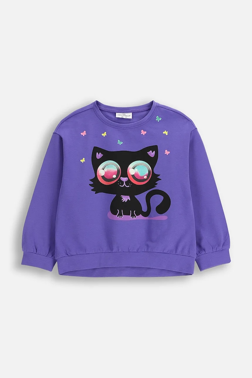 Coccodrillo bluză copii culoarea violet, cu imprimeu, RAVE GIRL KIDS