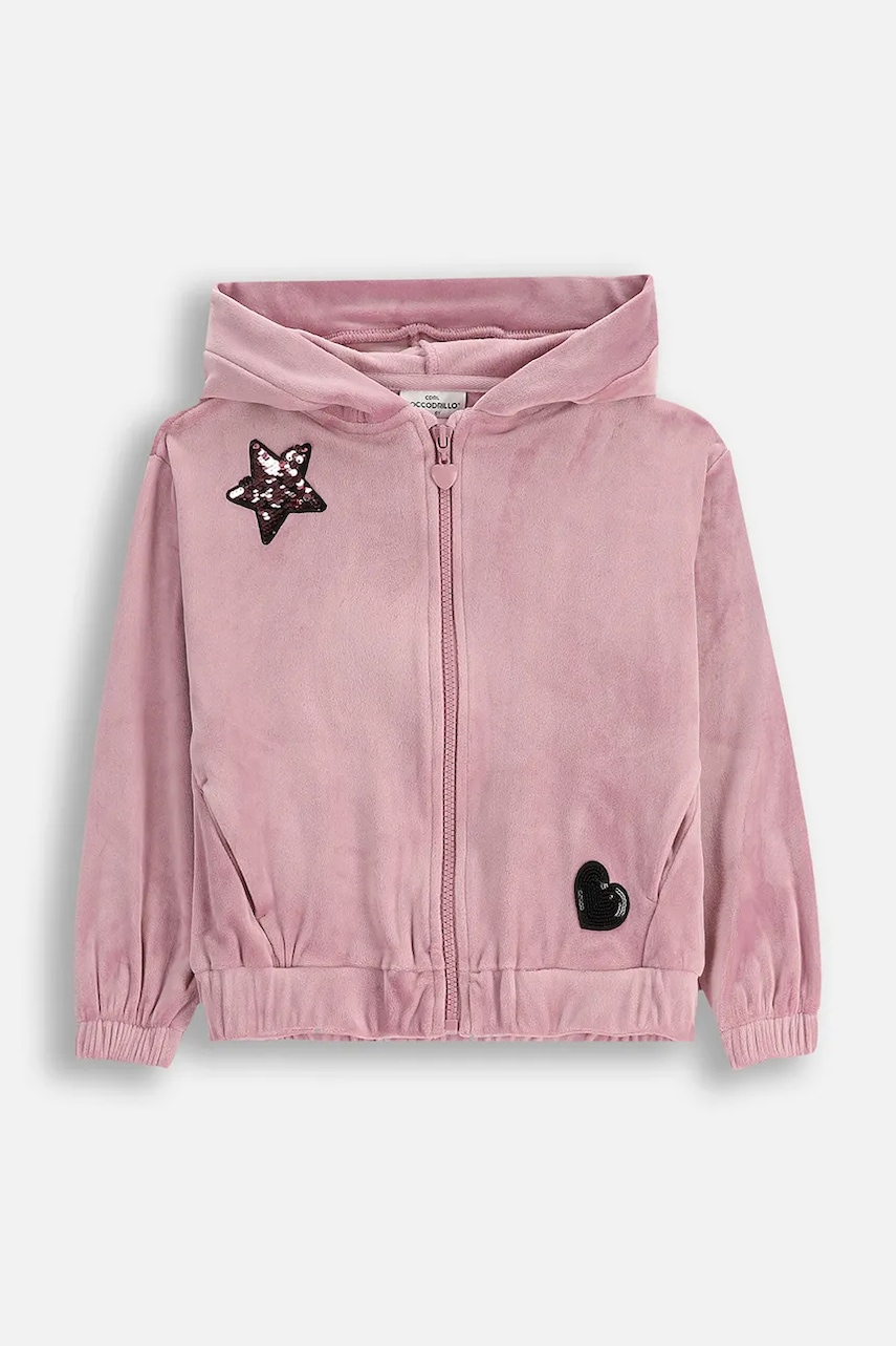 Coccodrillo bluză copii culoarea roz, cu glugă, uni, CRAFT PUNK GIRL KIDS