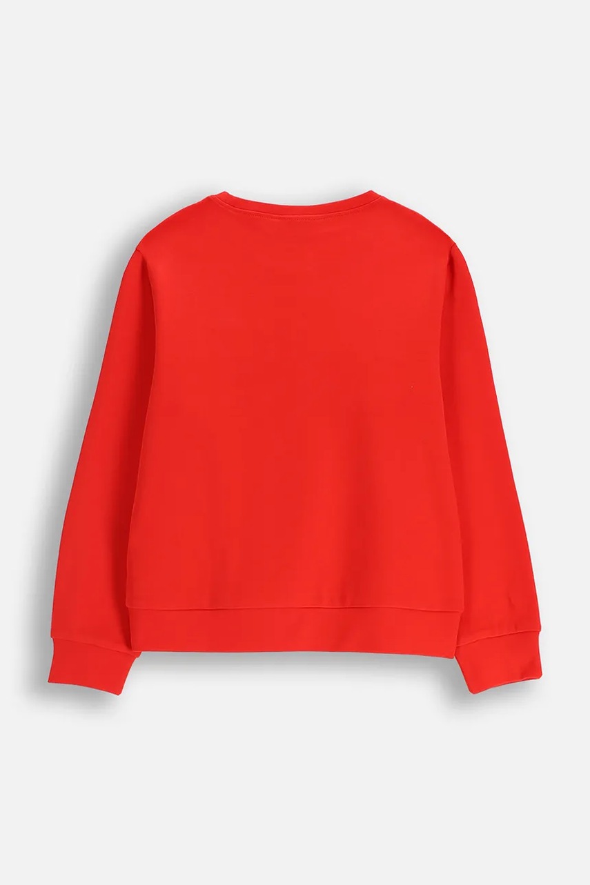 Детская хлопковая кофта Coccodrillo цвет красный узор FABOLOUS GIRL JUNIOR