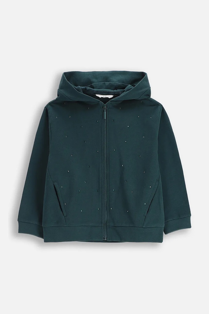 Coccodrillo hanorac de bumbac pentru copii culoarea verde, cu glugă, cu imprimeu, FROSTING PUDDLE GIRL KIDS