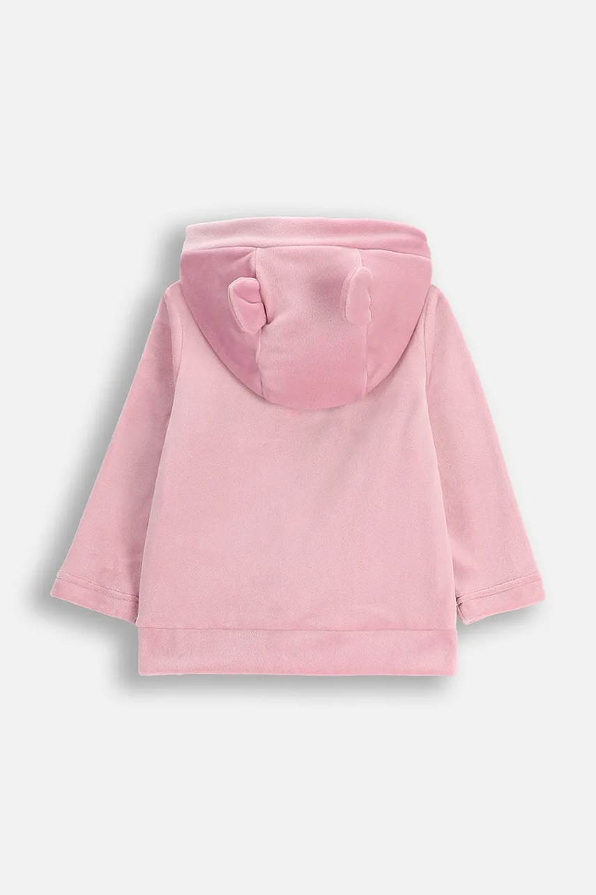 Кофта Coccodrillo цвет розовый с капюшоном однотонная HAPPY PUPPY GIRL NEWBORN