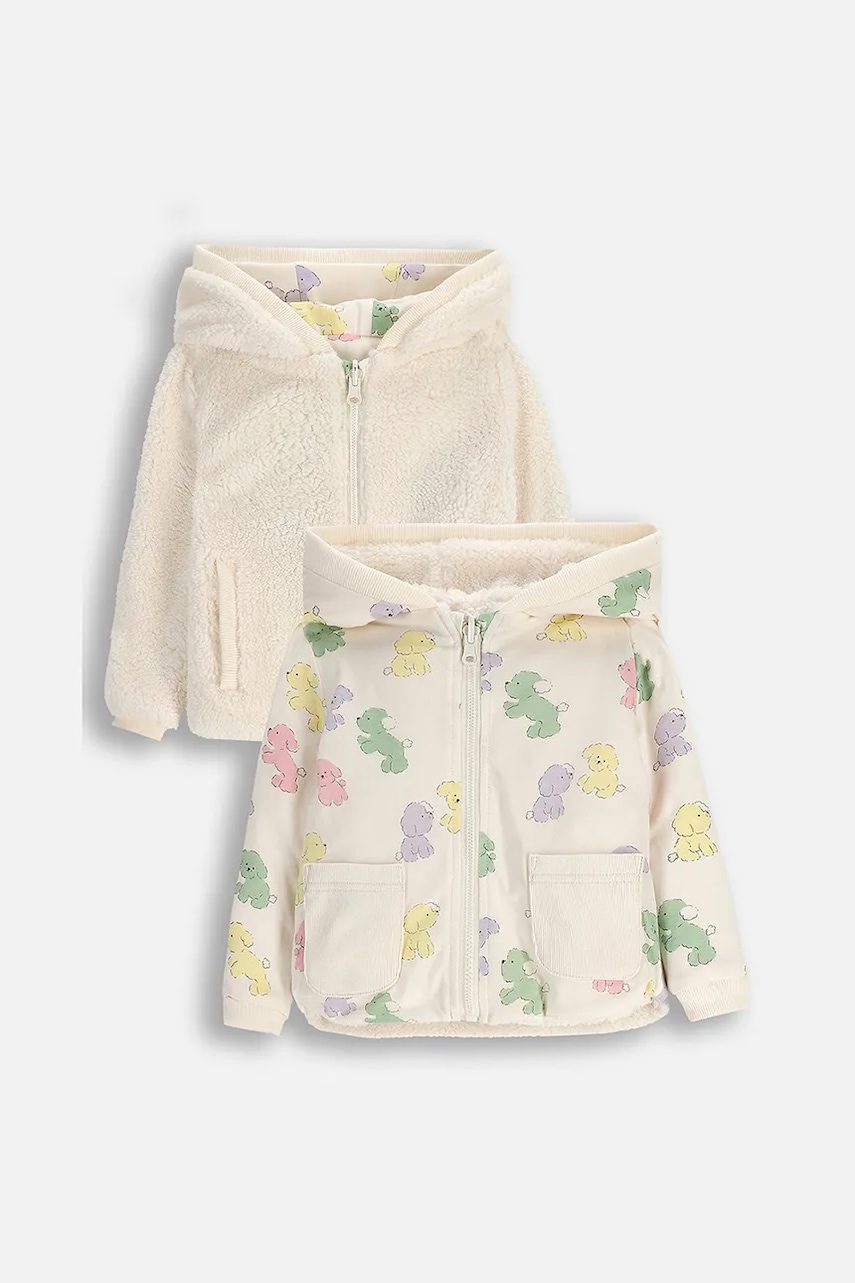 Coccodrillo bluză bebe culoarea bej, cu glugă, uni, HAPPY PUPPY GIRL NEWBORN