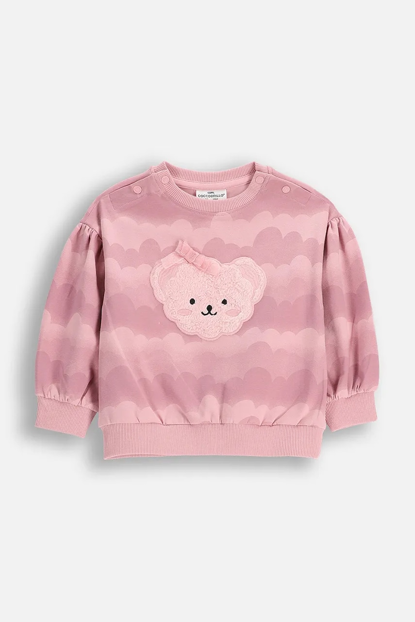 Coccodrillo bluză bebe culoarea roz, cu imprimeu, TEDDY BEAR GIRL NEWBORN