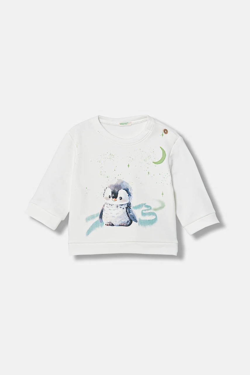 United Colors of Benetton bluză bebe culoarea alb, cu imprimeu, 39M2A106Q