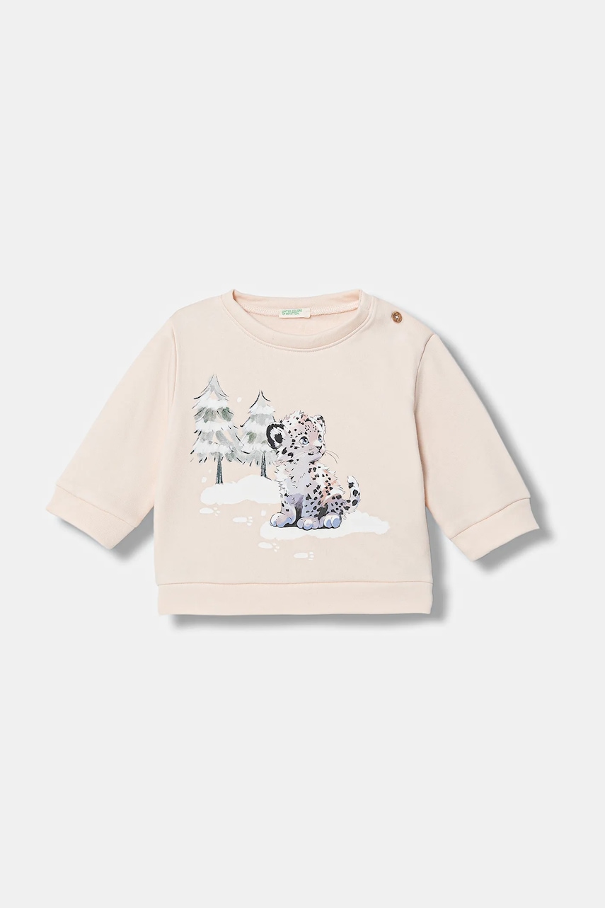 United Colors of Benetton bluză bebe culoarea roz, cu imprimeu, 39M2A106Q