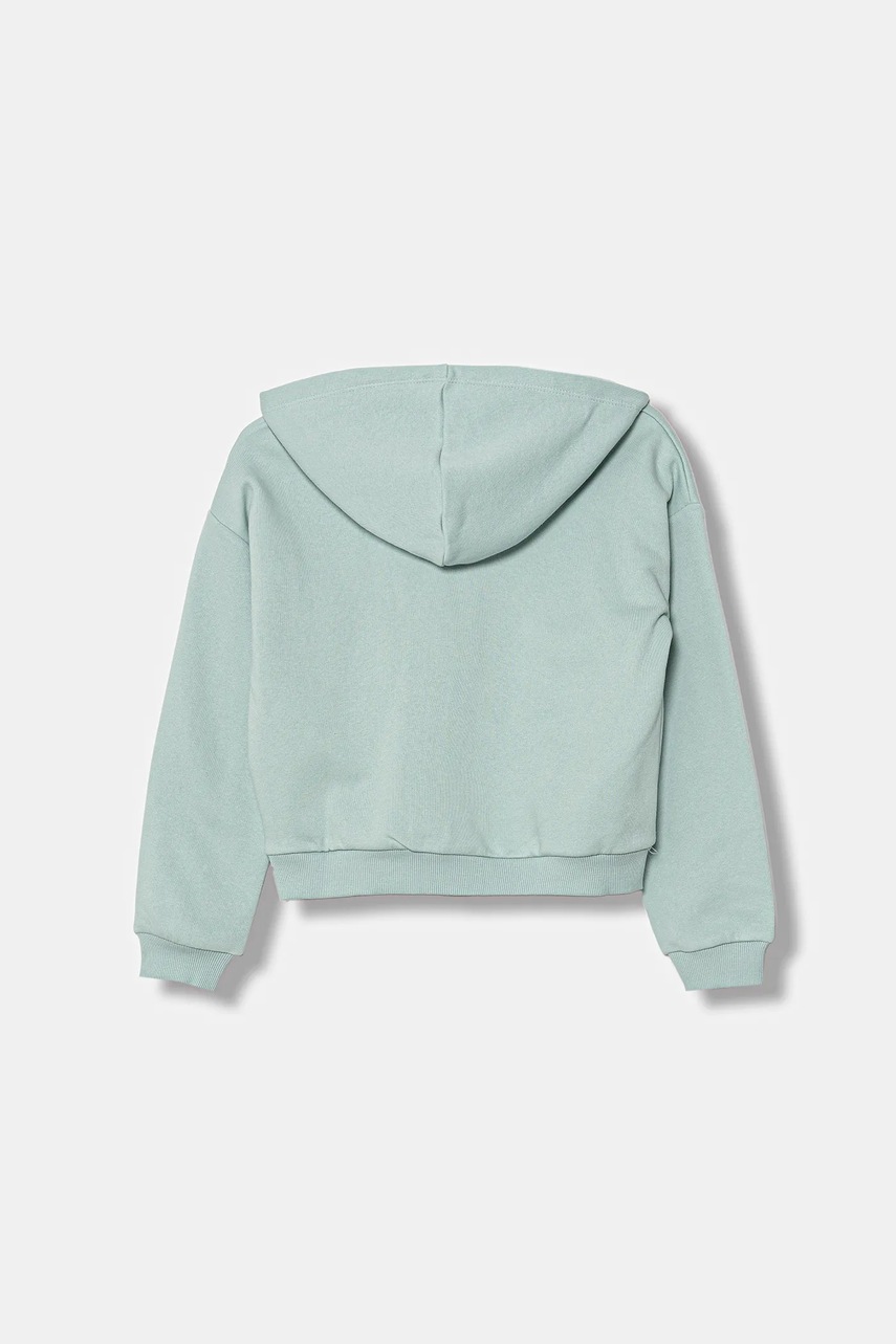 Детская кофта United Colors of Benetton цвет бирюзовый с капюшоном узор 39M2C205E