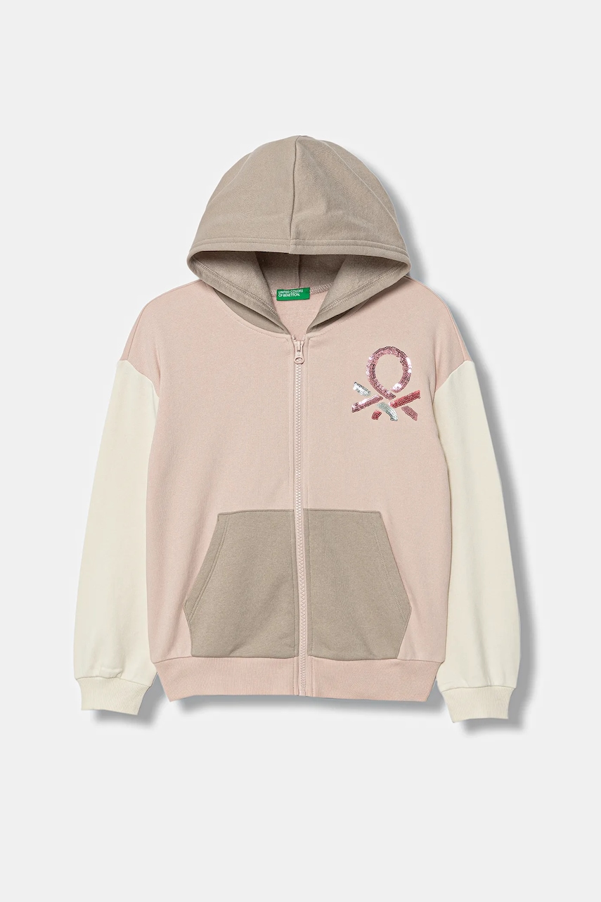 United Colors of Benetton bluză copii culoarea roz, cu imprimeu, 39M2C505O