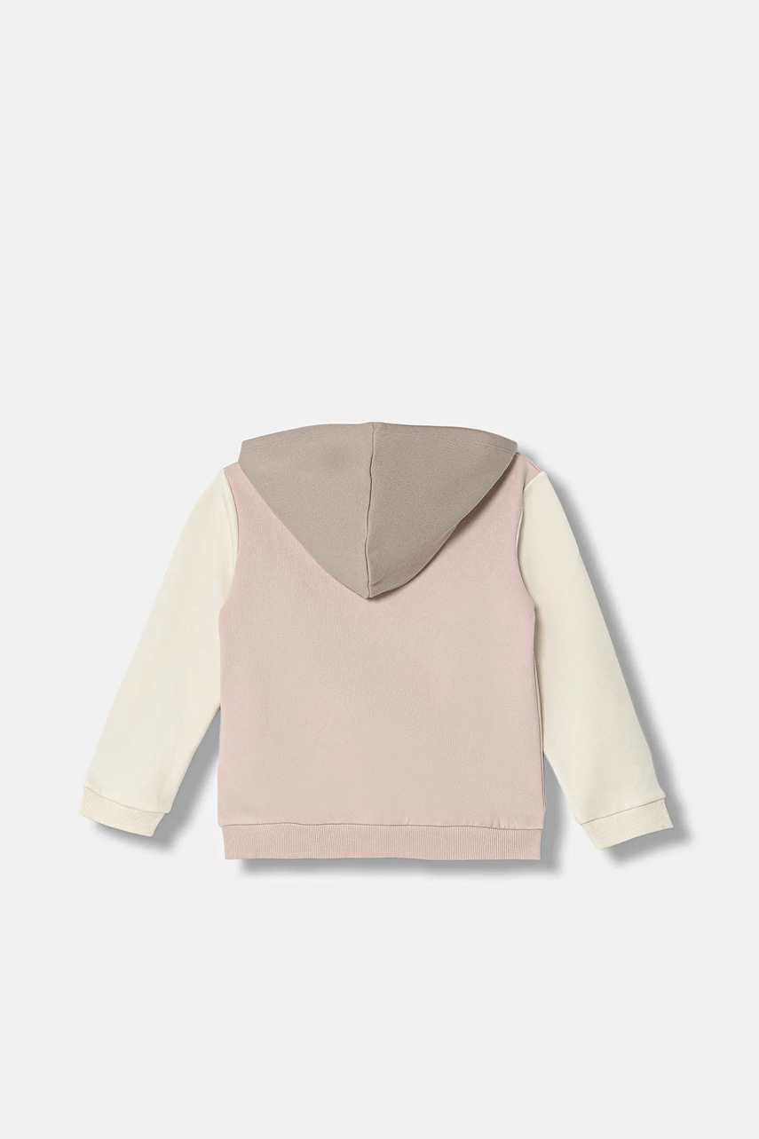 Детская кофта United Colors of Benetton цвет розовый с капюшоном узор 39M2G5045