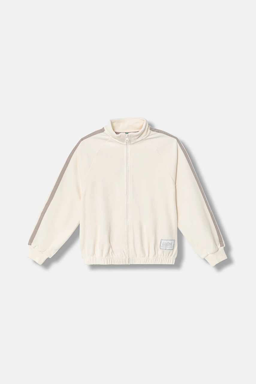 United Colors of Benetton bluză copii culoarea bej, cu imprimeu, 3UAPC505Q